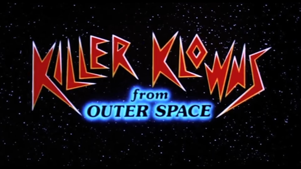 Killer Klowns from Outer Space title screen from the movie.