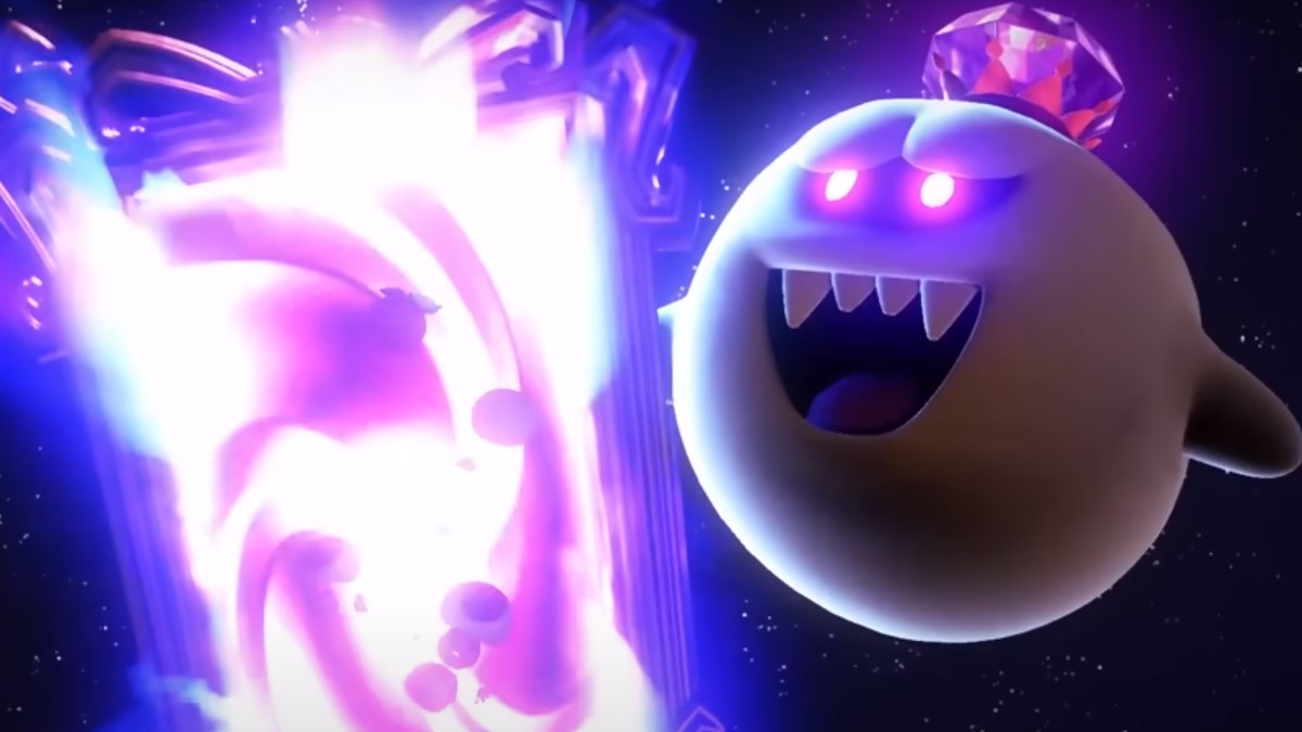 King Boo by a portal in Luigi's Mansion 3.