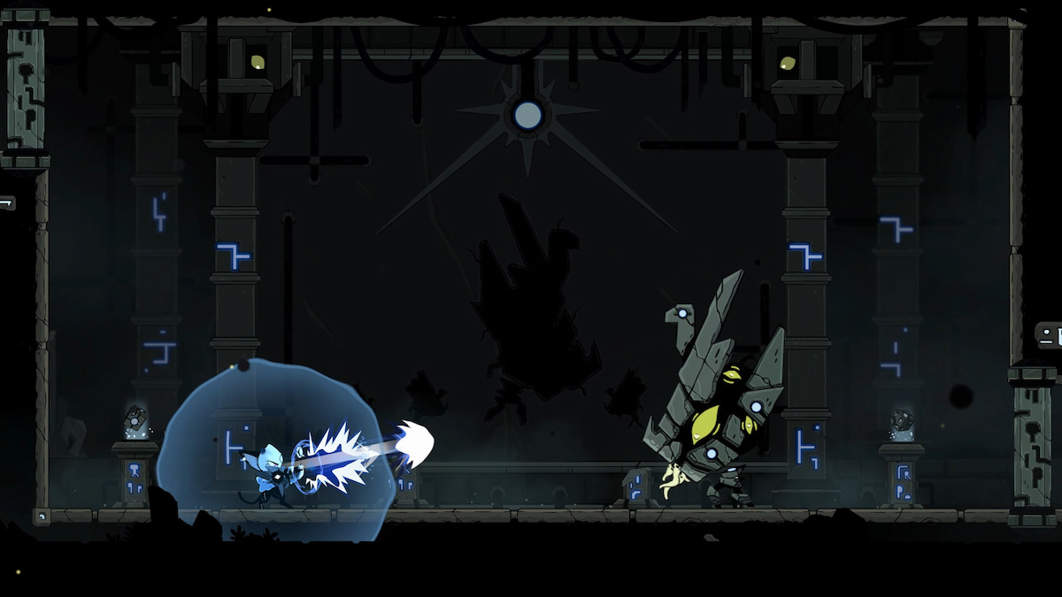 biomorph main character shooting at an enemy