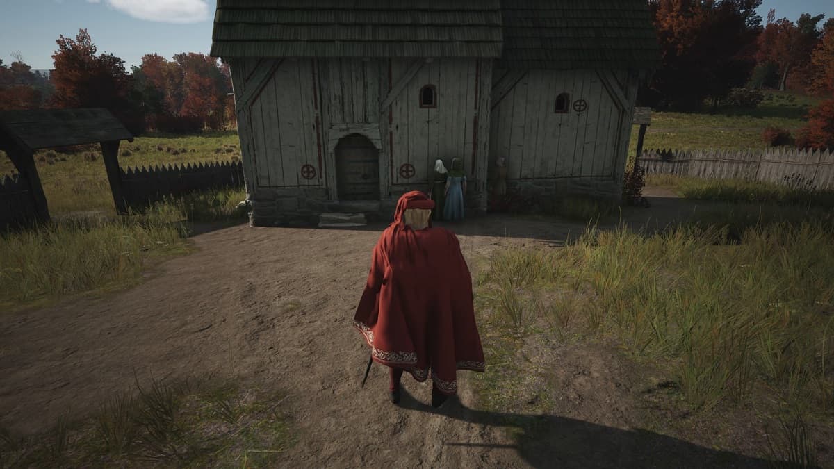 Villagers gathered to stare at the church