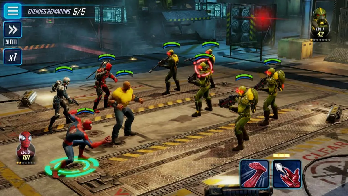 Marvel Strike Force gameplay.