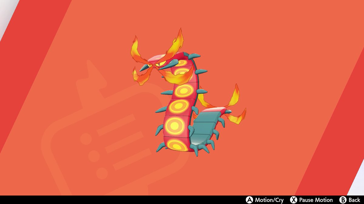 Shiny Centiskorch Pokedex model in Pokemon Sword & Shield