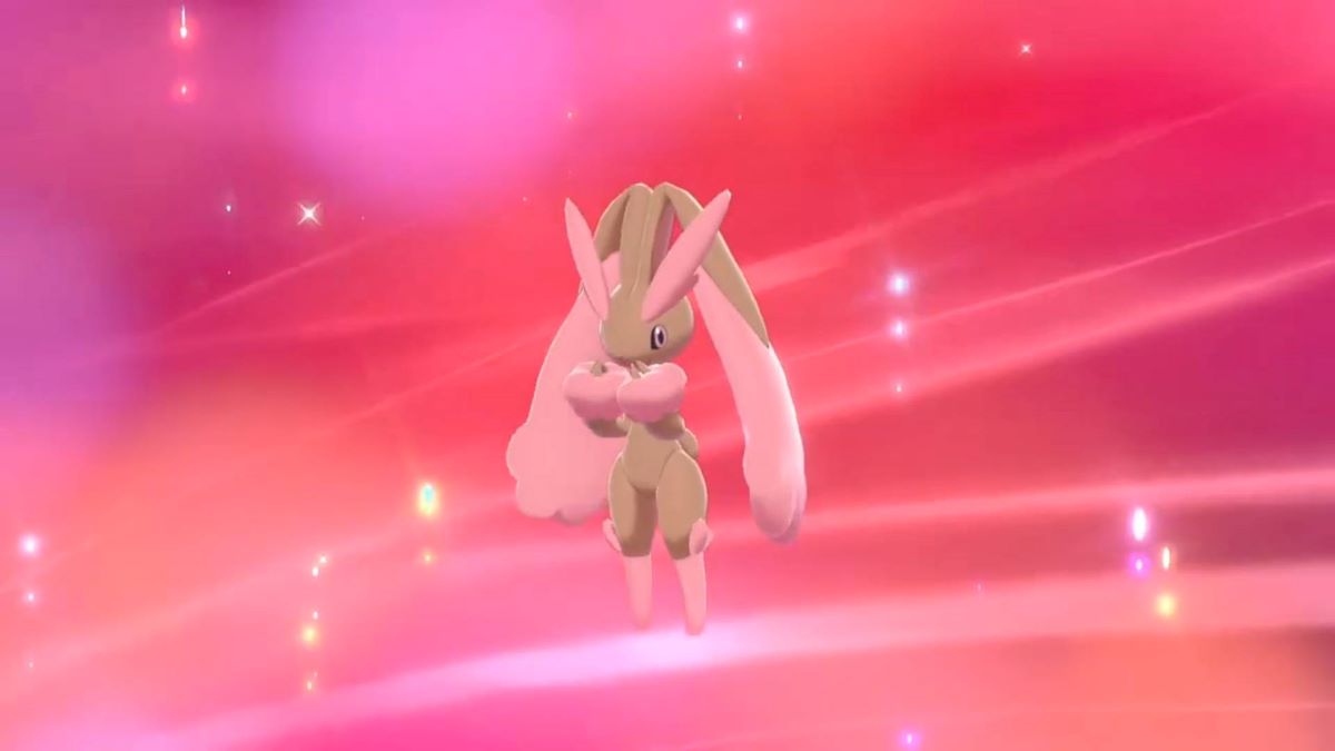 Buneary evolves into shiny Lopunny in Pokemon Sword & Shield