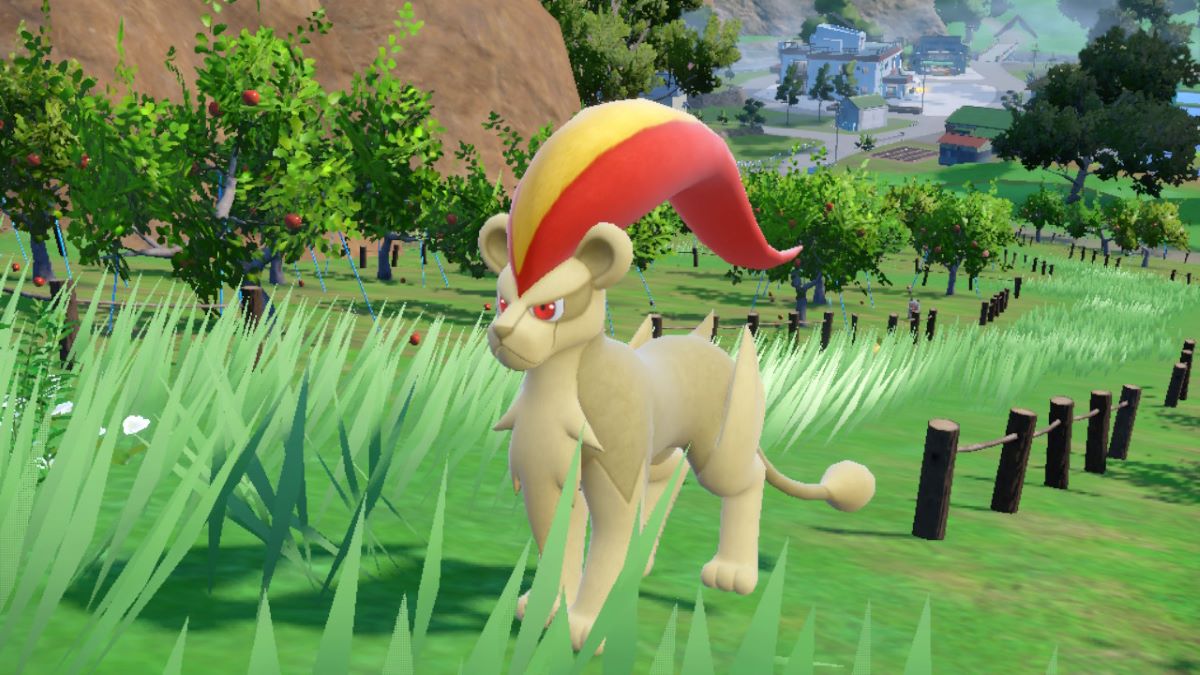 Shiny Pyroar at Apple Hills in Pokemon Scarlet & Violet: Teal Mask DLC