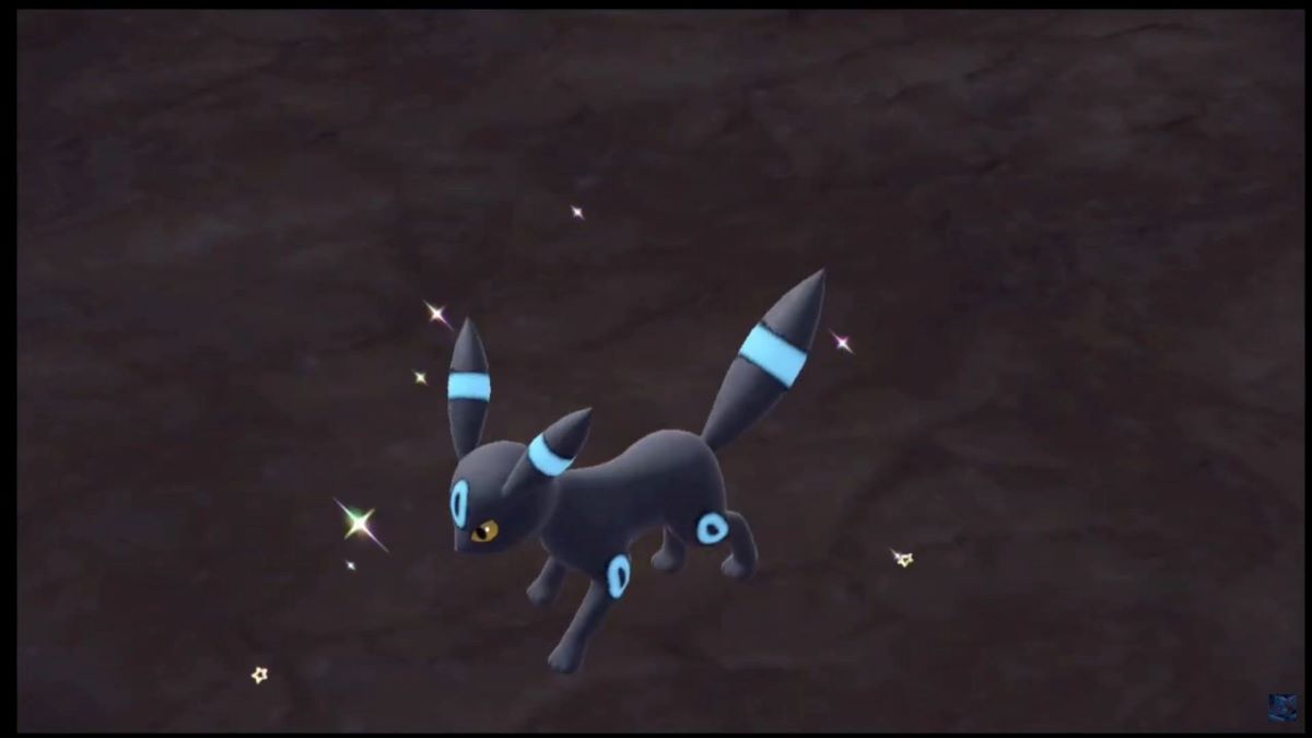 Close-up shot of shiny Umbreon in Pokemon Scarlet & Violet